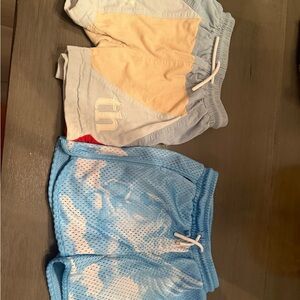 Kith Kids Blue and Beige Shorts Duo